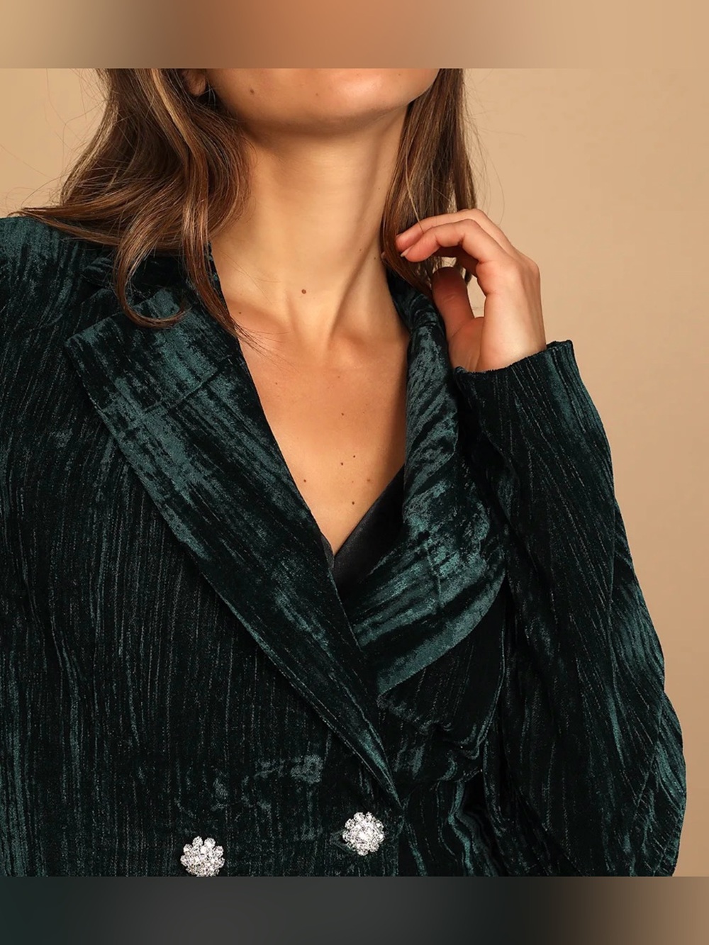Lulus Crushed Velvet Wide Leg Suit Set - Picture 6 of 9